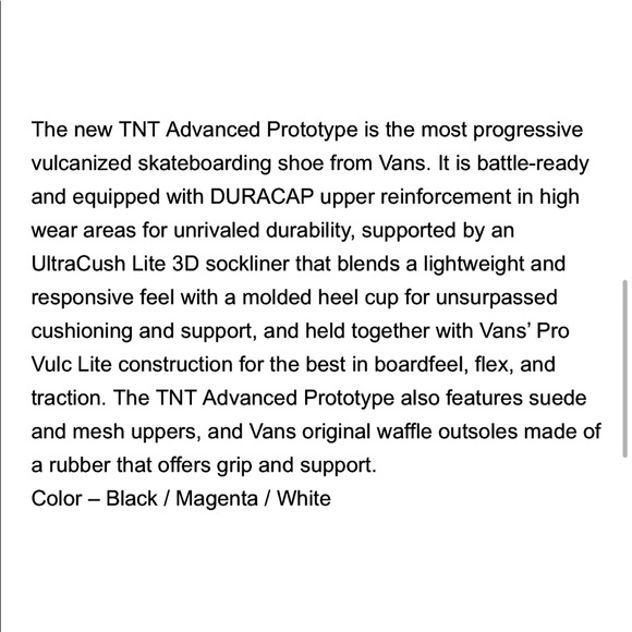NWT Vans TNT Advanced Prototype HD Ultracush Skate - Picture 8 of 8